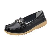 Generisch Mocassins élégants en cuir pour femme - Confortables et doux | Chaussures plates antidérapantes - Semelle souple - Chaussures basses décontractées - Légères - Chaussures de bureau