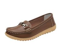 Generisch Mocassins élégants en cuir pour femme - Confortables et doux | Chaussures plates antidérapantes - Semelle souple - Chaussures basses décontractées - Légères - Chaussures de bureau
