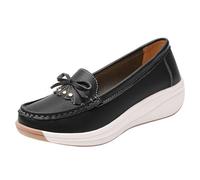 Generisch Mocassins en maille pour femme - Chaussures plates avec nœud papillon - Respirantes - Chaussures en tricot - Semelle épaisse - Chaussures d'été - Chaussures de loisirs - Ballets pour mariage