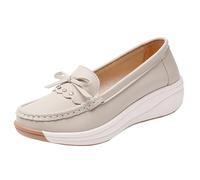 Generisch Mocassins en maille pour femme - Chaussures plates avec nœud papillon - Respirantes - Chaussures en tricot - Semelle épaisse - Chaussures d'été - Chaussures de loisirs - Ballets pour mariage