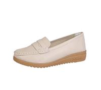 Generisch Mocassins pour femme - Chaussures plates élégantes - Chaussures plates à enfiler - Mode décontractée - Chaussures bateau en cuir - Pieds larges - Sans douleur - Pour rester debout longtemps