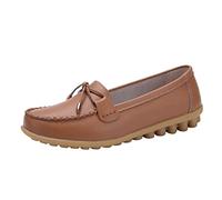 Generisch Mocassins pour femme - Chaussures plates élégantes - Chaussures plates à enfiler - Mode décontractée - Chaussures bateau en cuir - Pieds larges - Sans douleur - Pour rester debout longtemps