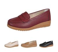 Generisch Mocassins pour femme - Chaussures plates élégantes - Chaussures plates à enfiler - Mode décontractée - Chaussures bateau en cuir - Pieds larges - Sans douleur - Pour rester debout longtemps