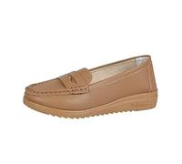 Generisch Mocassins pour femme - Chaussures plates élégantes - Chaussures plates à enfiler - Mode décontractée - Chaussures bateau en cuir - Pieds larges - Sans douleur - Pour rester debout longtemps