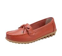 Generisch Mocassins pour femme - Chaussures plates élégantes - Chaussures plates à enfiler - Mode décontractée - Chaussures bateau en cuir - Pieds larges - Sans douleur - Pour rester debout longtemps