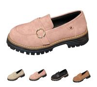 Generisch Mocassins pour femme, largeur H, pantoufles avec talon bloc, mocassins élégants | Chaussures plates antidérapantes, confortables, douces, légères, respirantes, sans lacets, chaussures de loisirs