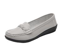 Generisch Mocassins pour femme - Semelle souple - Légères - Chaussures à enfiler - Chaussures de loisirs - Chaussures de marche, gris, 37 EU