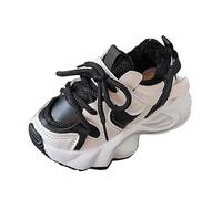 Generisch Mode Big Kids Hiver Imperméable à l'eau Plat Garder au chaud Chaussures confortables Chaussures de sport pour femme, Noir , 23.5 EU