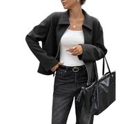 Generisch Mode d'automne pour femme - Fermeture éclair - Vestes à manches longues - Cardigans élégants pour femme - Vestes légères - Veste courte, Noir , XL