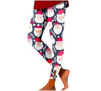 Generisch Mode de Noël pour femme - Décontracté - Imprimé tête de cerf - Creux - Pantalon serré - Levage de hanches - Fitness - Legging de yoga, Marine, XXL