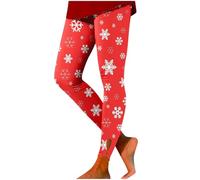 Generisch Mode de Noël pour femme - Décontracté - Imprimé tête de cerf - Creux - Pantalon serré - Levage de hanches - Fitness - Legging de yoga, rouge, XL