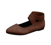 Generisch Mode Femme Couleur Unie Daim Chaussures Décontractées Élastiques UN À enfiler Tempérament Chaussures Confortables Chaussures Femmes 38, marron, 39 EU
