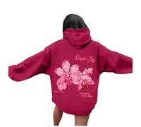 Generisch Mode Femme Lettre Imprimé Capuche Manches Longues Casual Hoodie Sport Hoodie, rouge, XXL