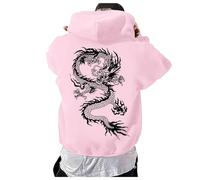 Generisch Mode homme Loisirs Impression numérique 3D Sweat à capuche à manches longues Top Eleven Football Hoodie, Rose, L