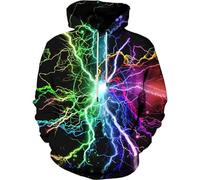 Generisch Mode Hommes Imprimé 3D Graphique Nouveauté Sweat à Capuche Pull à Capuche avec Poche, vert, XXL