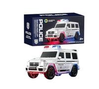 Generisch Modèle de véhicule de police réaliste 2026 avec portes LED chargées d'action, effets sonores authentiques pour des aventures de jeu passionnantes (blanc, 9,5 x 19,1 cm)