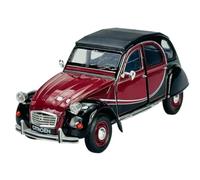 Generisch Modèle de voiture compatible avec Citroën 2CV Marron/Rouge/Noir Charleston 6 Duck 1949-1990 Env. 1/24 1:24 Modèle de voiture en métal moulé sous pression 24009
