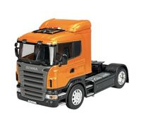 Generisch Modèle de voiture compatible avec Scania R470 Orange Camion env. 1/32 1:32 Métal Modèle de voiture en métal dans une boîte
