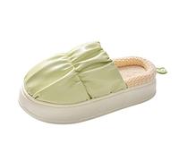 generisch Modetalente Femme Boutique Chaussures Paire Femmes Hiver Intérieur Maison Fond Épais Antidérapant Imperméable Chaud Coton Pantoufles Femme Chaussures Bottes Hiver, Vert, 40.5 EU