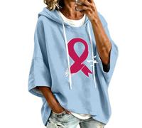 Generisch Mois du cancer du sein - Pull à capuche à manches longues avec poche avant, sweat-shirt en polaire douce avec col rond, adapté pour les nœuds