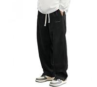 Generisch Mokaloha Pantalon en velours côtelé pour homme 2025 Pacificozy Style vintage Sport Pantalon en velours côtelé avec logo brodé, Noir , XS