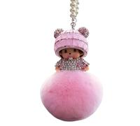 Generisch Mon-chichi Kiki Porte-clés en forme de diamant avec peluche Taille unique (rose)