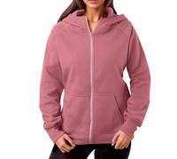 Generisch Mon compte Mes commandes - Pull à capuche avec fermeture éclair, sweat-shirt, poche d'automne, vêtements d'hiver, pull à capuche court pour femme, rouge, XXL