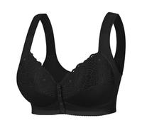 Generisch Mon panier Afficher la boucle de bonnet à l'avant pour les personnes âgées, soutien-gorge grande taille sans armatures, débardeur mince soutien-gorge bandeau, Noir , 115D