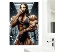 Generisch Mona Lisa Poster - 30 x 40 cm Art mural sur toile | Salle de bain humoristique vintage | Impression de toilette mus amusante | Pour salle de bain, chambre, salon, dortoir, appartement