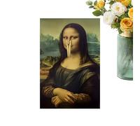 Generisch Mona Lisa Toile, 30 x 40 cm, Mona Lisa, Poster de salle de bain, tableaux humoristiques, œuvres d'art, décoration murale de salle de bain, art mural pour toilettes, salle de bain
