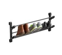 Generisch Montage mural - Tube galvanisé ABS de 61 cm - Organiseur pliable - Peu encombrant pour couloir, porte, armoire, salle de bain, baskets, rangement à la maison