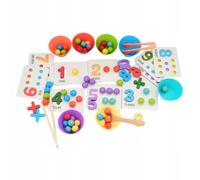 Generisch Montessori Kit d'apprentissage du comptage - Jouet mathématique interactif avec chiffres, perles et baguettes pour enfants - Matériel Montessori éducatif pour encourager les mathématiques