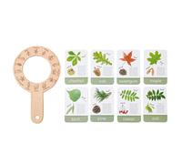 Generisch Montessoris Loupe en bois pour avec 8 cartes de - Kit naturaliste pour l'extérieur - Jouet éducatif et explorateur - Jouet scientifique pour à partir de 3 ans