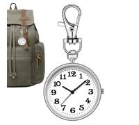Generisch Montre à Clip - Montre de Poche - Pendentif de Montre - Montre de Camping pour infirmières de Docteur - Mousqueton - Breloque pour la Famille, Les Vacances, Les Amis, Argent (Silver), Siehe