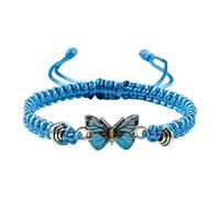 Generisch Montre-bracelet carte du monde pour adolescentes, cordon réglable, bracelets papillon pour femmes, bracelets papillon mignons, bracelet meilleurs amis pour 2 filles, taille unique, Corde en