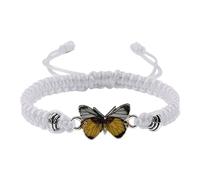 Generisch Montre-bracelet carte du monde pour adolescentes, cordon réglable, bracelets papillon pour femmes, bracelets papillon mignons, bracelet meilleurs amis pour 2 filles, taille unique, Corde en