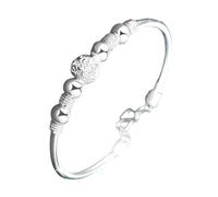 Generisch Montre-bracelet plate pour femme Bracelet de perles de transfert pour femmes Simple plaqué argent Trois vies et trois mondes Bracelet pour femmes Bijoux exquis Bracelet blanc en silicone