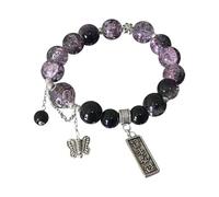 Generisch Montre Fille Bracelet en Cuir Papillon Éléphant Pierre Pendentif Bracelets Colorés Gradation Perle Charm Bracelets pour Femmes Filles Boho Été Plage Bijoux Bracelet Brésilien pour Enfants