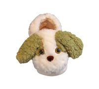 Generisch Motif chien et hiver intérieur non slip pantoufles chaudes maison nourrisson tout-petit/grand traîneau avec dossier et sangle, vert, 30.5 EU