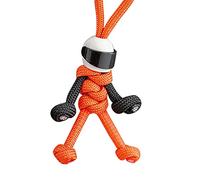 Generisch Motocycliste Mini figurine suspendue Chaîne Parapluie Corde Tissage Porte-clés Personnalité Créative Casque de Moto ccessoires, f, taille unique