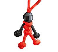 Generisch Motocycliste Mini figurine suspendue Chaîne Parapluie Corde Tissage Porte-clés Personnalité Créative Casque de Moto ccessoires, c, taille unique