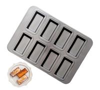 Generisch Moule à brownie - Moule à à la banane - 8 cavités - Rectangulaire - Moule à muffins antiadhésif pour brownies gâteaux, four - Plateau à pâte - Outil de cuisine pour la maison