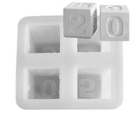 Generisch Moule de sculpture de compte à rebours de l'Avent - Silicone 16,1 x 15,2 cm - Réutilisable - Cube de Noël avec design créatif - Bricolage en plâtre - Décoration d'intérieur - Bureau