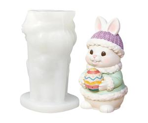 Generisch Moule en résine 3D - Figurine de lapin 3D en résine - Artisanat - Moule à bougie en silicone pour apéritif - Base de qualité supérieure avec outil de moulage détaillé