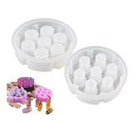 Generisch Moule en résine cubique en résine - Kit de moulage époxy en polyèdre - Outil de bricolage pour créer des pièces de jeu personnalisées - Forme blanche laiteuse gravée durable pour un