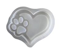 Generisch Moule en silicone - Moule à bougie en forme de patte de patte en forme de cœur - Moule à pendentif porte-clés - Moules en résine époxy - Outil de bricolage créatif pour porte-clés - Projets