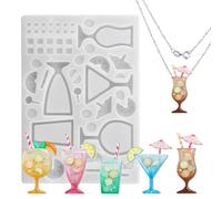 Generisch Moules à secouer pour résine époxy, silicone Quicksand Moule pour verre à cocktail - Pour résine époxy, bijoux et pendentifs, bricolage, art, artisanat, porte-clés et