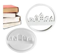 Generisch Moules ronds en silicone - Moule en forme de maison - Moules en silicone pour maison - Moules à bougie - Silhouette de maison - Moule en résine époxy - Maison pour l'artisanat