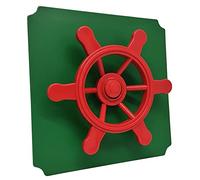 Generisch Moveandstic Plateau de jeu 40 x 40 cm vert avec volant de pirate rouge | Extension pour cadre d'escalade Move and Stic | Résistant aux UV | TÜV/GS & EN71 | Intérieur et extérieur