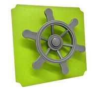 Generisch Moveandstic Plateau de jeu 40 x 40 cm Vert pomme avec volant de pirate gris | Extension pour cadre d'escalade Move and Stic | Résistant aux UV | TÜV/GS & EN71 | Intérieur et extérieur